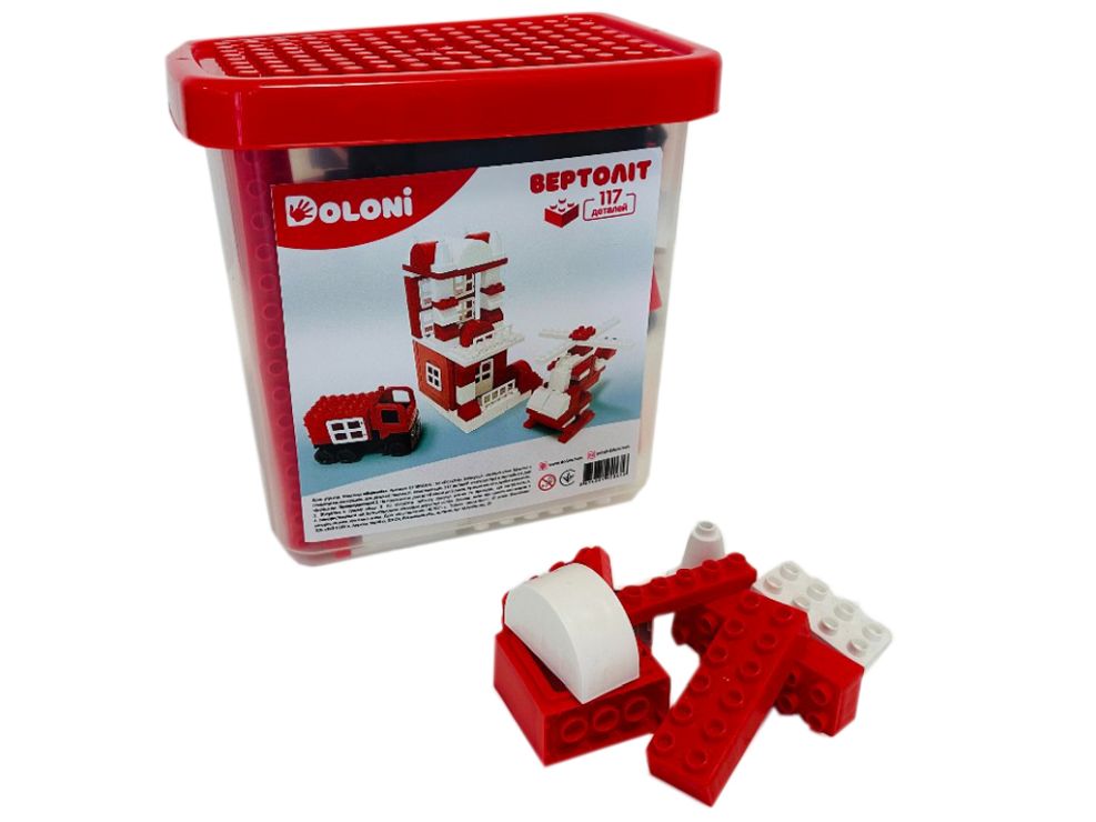 Конструктор «Гелікоптер» на 117 деталей, у пластиковому боксі, ТМ Долоні