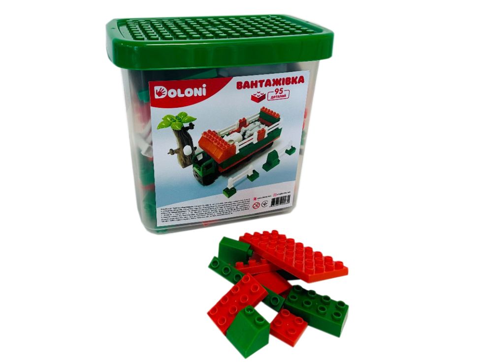 Конструктор «Вантажівка» на 95 деталей, у пластиковому боксі, ТМ Долоні