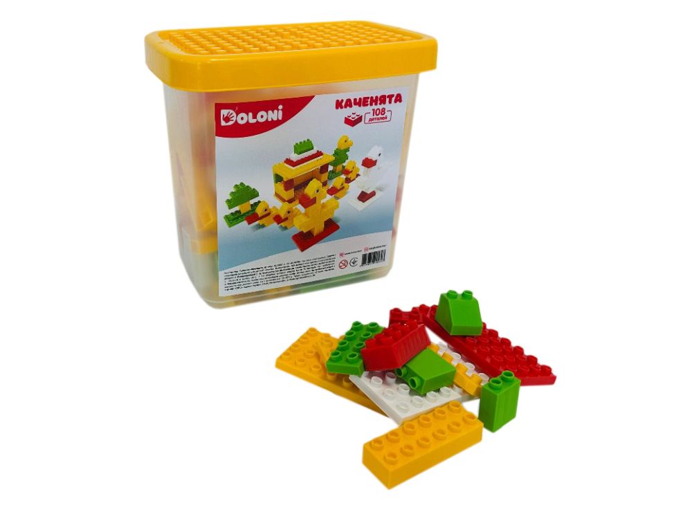 Конструктор «Каченята» на 108 деталей, у пластиковому боксі, ТМ Долоні