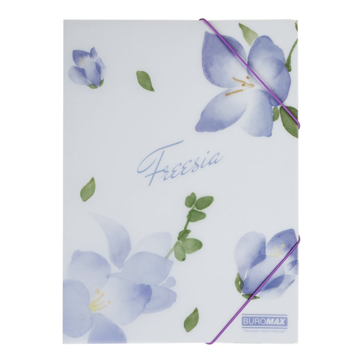 Папка пластикова «ARABESKI» А4 на гумках матова напівпрозора, бузкова, TM Buromax