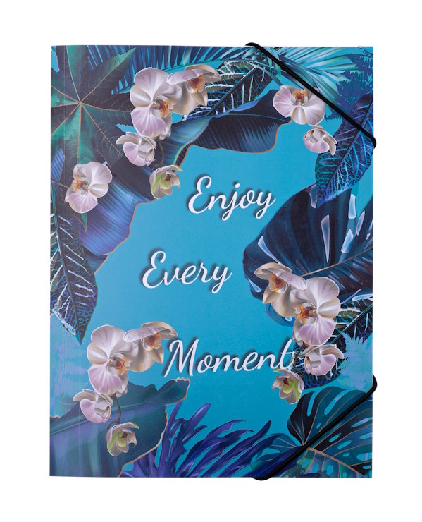 Папка пластикова «EXOTIC» В5 на гумках, блакитна, ТМ Buromax