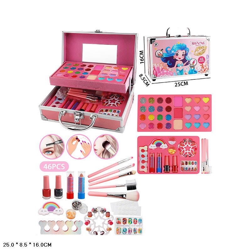 Дитяча косметика: тіні, лак, помада та аксесуари, у валізі 25х8,5х16 см
