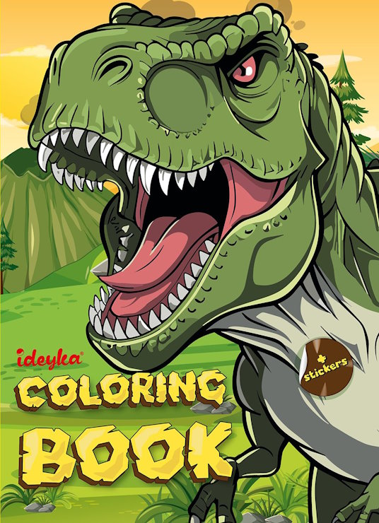Розмальовка зі стікерами «Світ хижих динозаврів» на 16 сторінок з м`якою обкладинкою 21х29 см, ТМ Ідейка