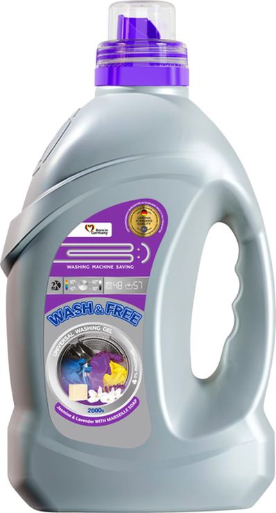 Гель для прання «Universal.Жасмин та лаванда» з марсельським милом 2 л, WASH&FREE