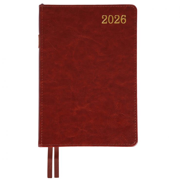 Щоденник датований «City» А5 на 368 аркушів з обкладинкою зі шкірзаму, коричневий, Leo Planner