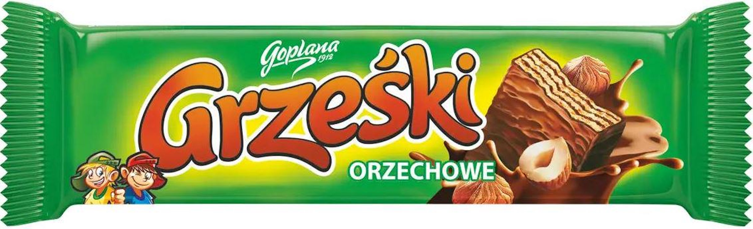 Вафлі «Grzeski» у молочному шоколаді зі смаком горіху 36 г