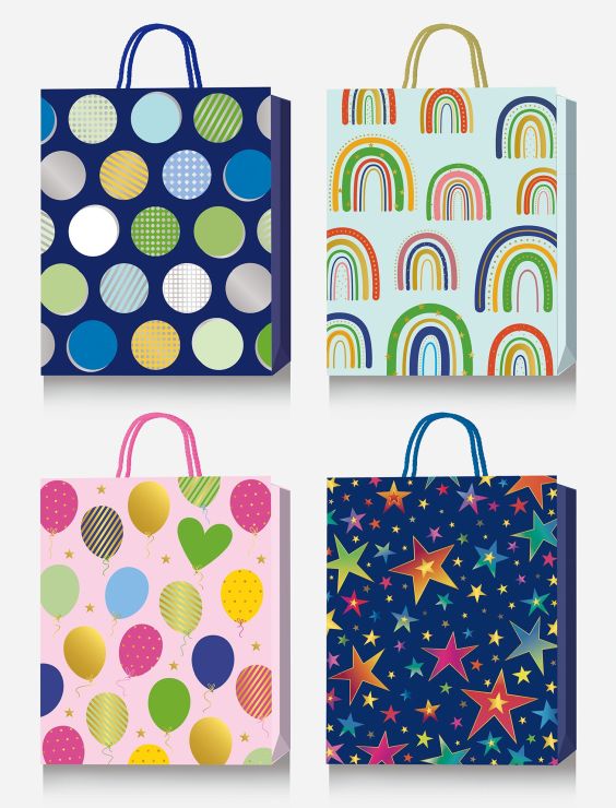 Пакет паперовий 26х32х10 см з тисненням фольгою, в асортименті, TM Buromax