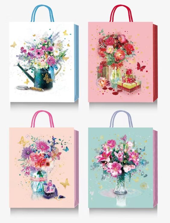 Пакет паперовий 31х42х12 см з тисненням фольгою, в асортименті, TM Buromax