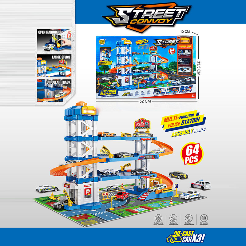 Паркінг 4-х рівневий на 64 елементи з 3 машинками та ліфтом, на батерйці, у коробці 52х33,5х10 см