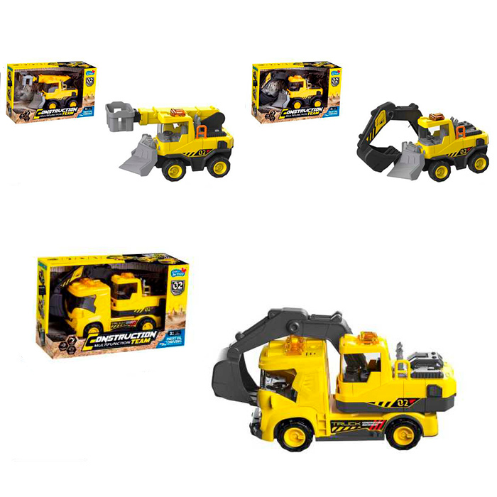 Будівельна техніка 18 смінерційна зі звуком, світлом та рухомими деталями, на батарейці, в асортименті, у коробці 24х15х9 см