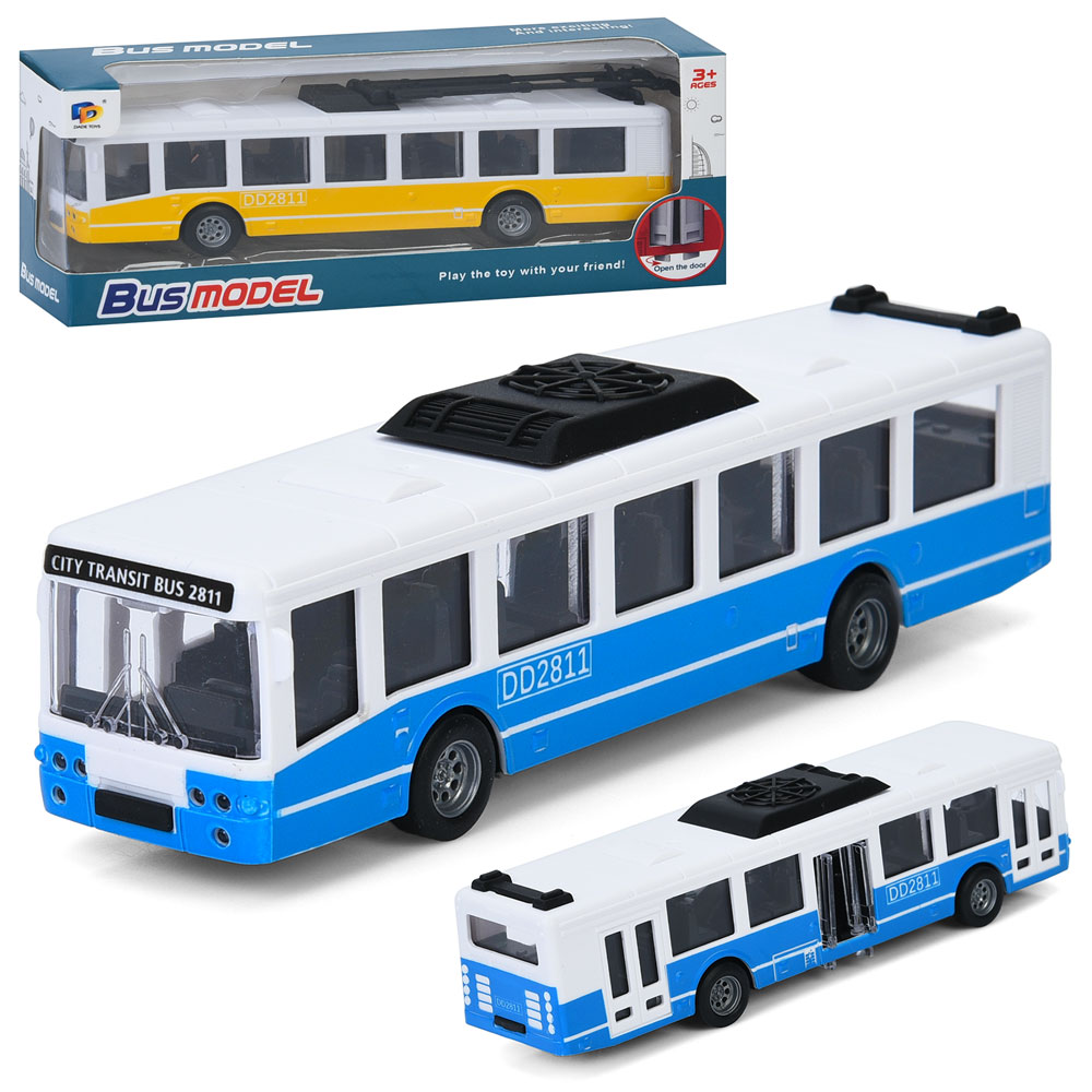 Міський транспорт 17 см інерційний з дверима що відчиняються та гумовими колесами, в асортименті, у коробці 18х7х4.5 см.