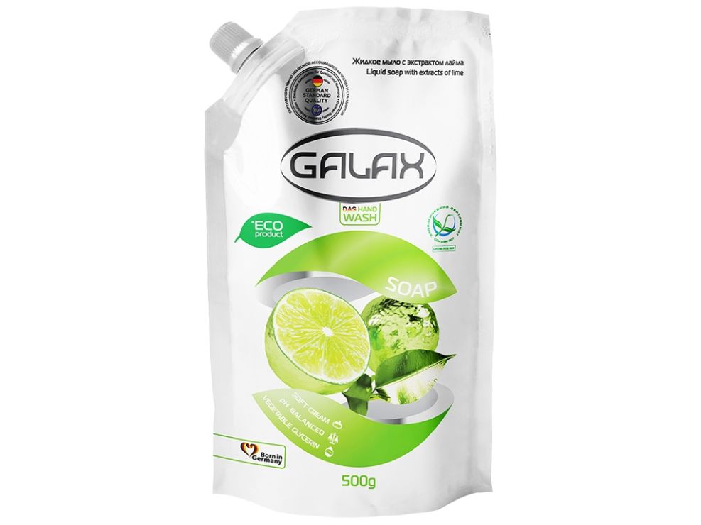 Мило рідке з екстрактом лайма 500 г дойпак, ТМ GALAX