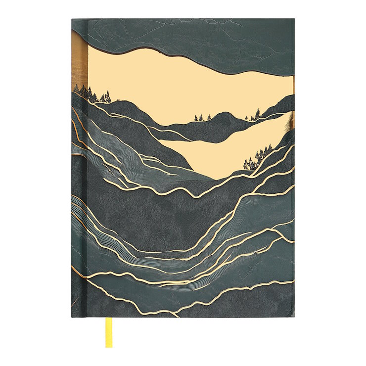 Щоденник недатований «FILLING» A5 на 336 стрінок з картонною обкладинкою, золотистий, ТМ Buromax