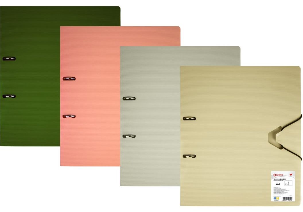 Папка на кільцях «Смуга» А4 щільністю 700 мкм, в асортименті, ТМ OPTIMA
