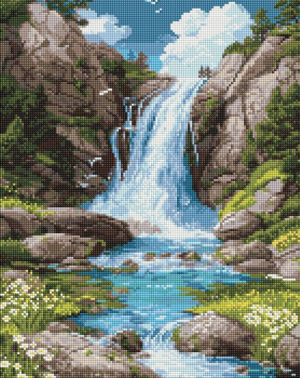 Набір з алмазною мозаїкою «Шум води та спокій» 40х50 см, ТМ Ідейка