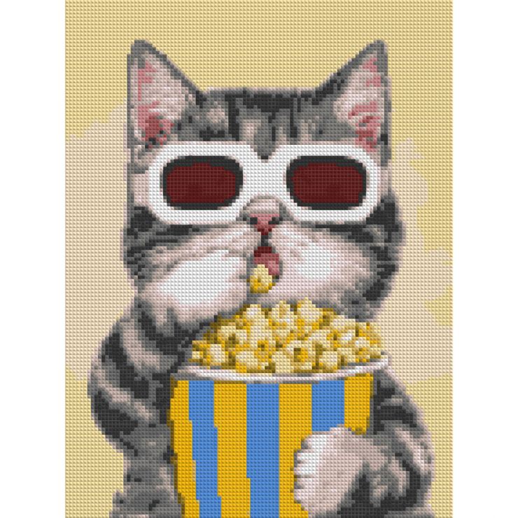 Набір з алмазною мозаїкою «Кіт-кіноман» 30х40 см, ТМ SANTI