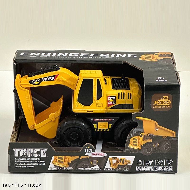 Екскаватор 22 см зі світлом та звуком, на батарейці, у коробці 19,5х11,5х10 см