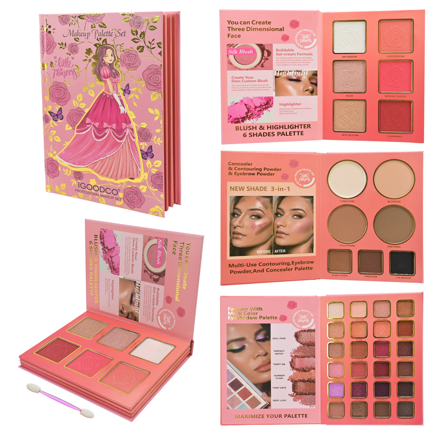 Дитяча косметика: палетка тіней для повік, у коробці 13,5х2х17,5 см