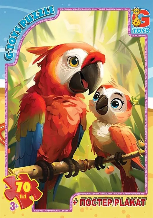 Пазли «Веселі папужки» на 70 елементів, ТМ G-Toys