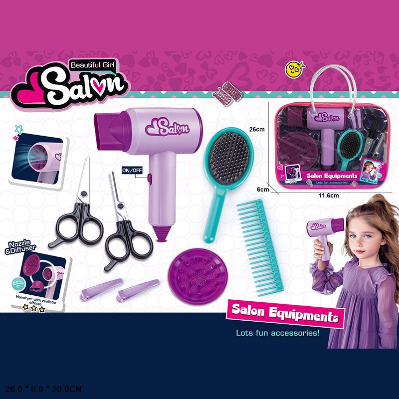 Набір перукаря: фен та аксесуари, у коробці 26х6х12 см