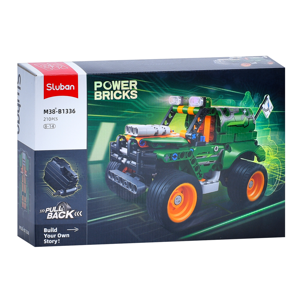 Конструктор «Машина» 19,5 см на 210 деталей, у коробці 30х19х7 см, SLUBAN