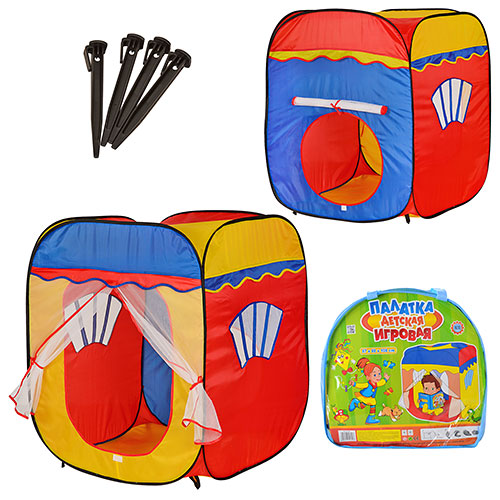 Намет «Куб» 87х88х108 см на 2 входи з фіранкою та 2 вікна-сітки, у сумці 39х38х3,5 см