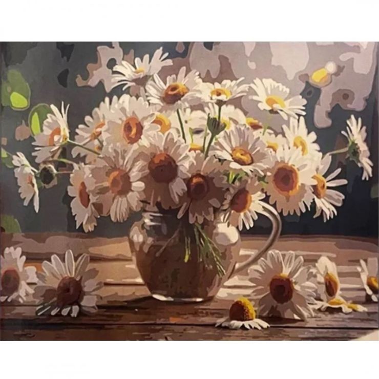 Картина за номерами «Ромашки у скляному глечику» 40х50 см, ТМ Strateg