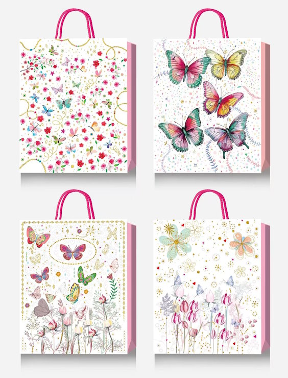 Пакет подарунковий 18х23х8 см з тиснення фольгою, в асортименті,TM Buromax