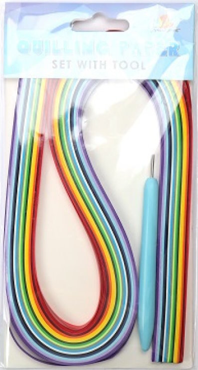 Папір для квілінгу 150 аркушів 520х5 мм, 15 кольорів з інструментом, ТМ Мандарин