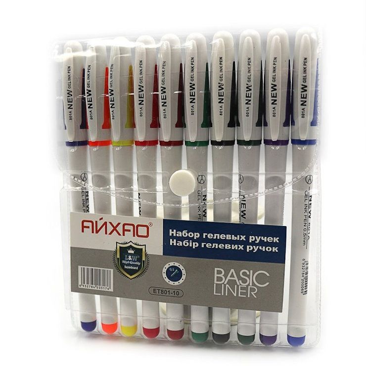 Набір гелевих ручок на 10 кольорів 0,5 мм, з грипом, ТМ J.Otten
