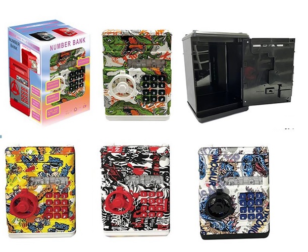 Скарбничка-сейф електронна, в асортименті, у коробці 13,8х14,3х19,8 см