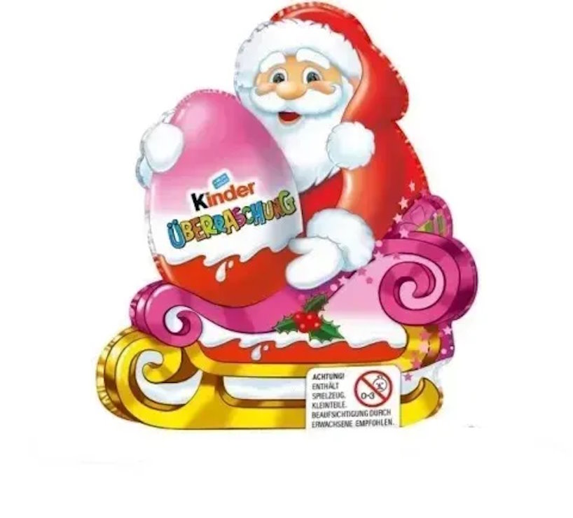 Новорічна фігурка «Санта» шоколадна молочна 75 г з сюрпризом для дівчинки, ТМ Кіндер