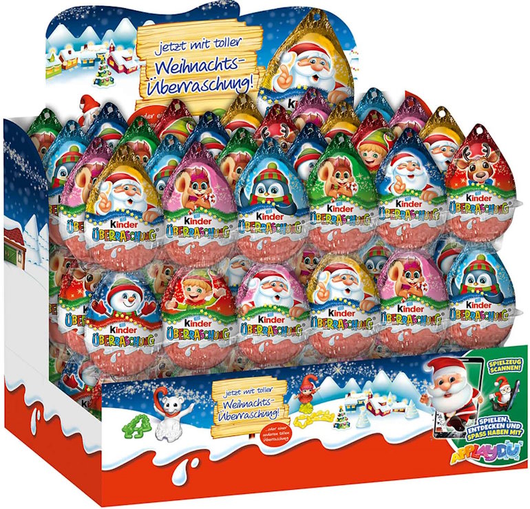 Яйце шоколадне «Кіндер. Новорічний» 20 г з сюрпризом