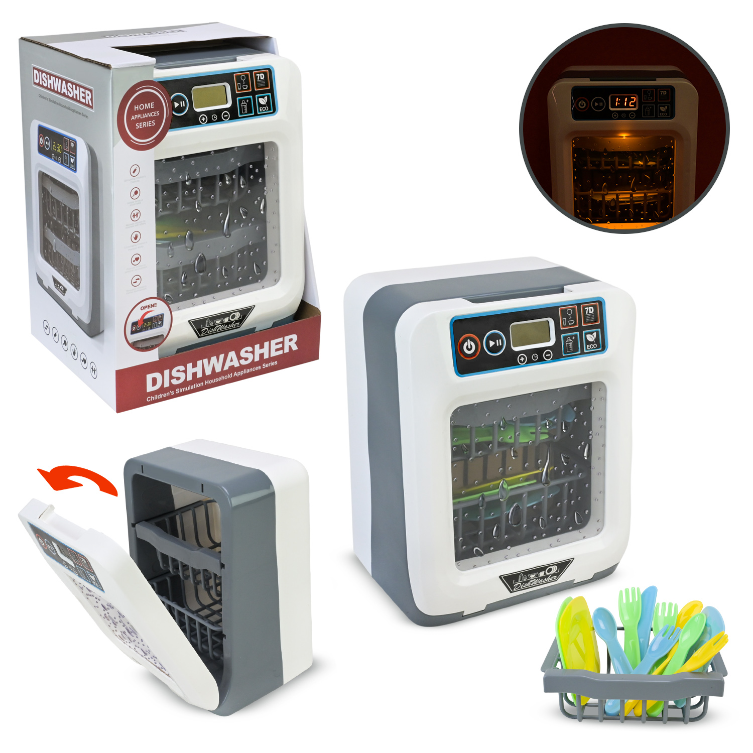 Посудомийна машина зі світлом та звуком, на батарейці, у коробці 19х16х26 см
