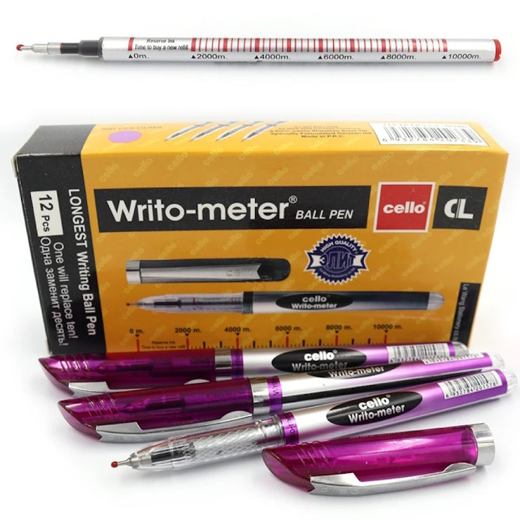 Ручка «Writo-meter» масляна 10 км 0,5 мм фіолетова, ТМ Cello