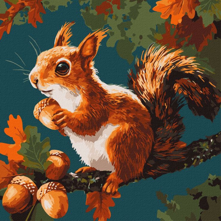 Картина за номерами «Горіхові скарби осені» 40х40 см, ТМ Ідейка