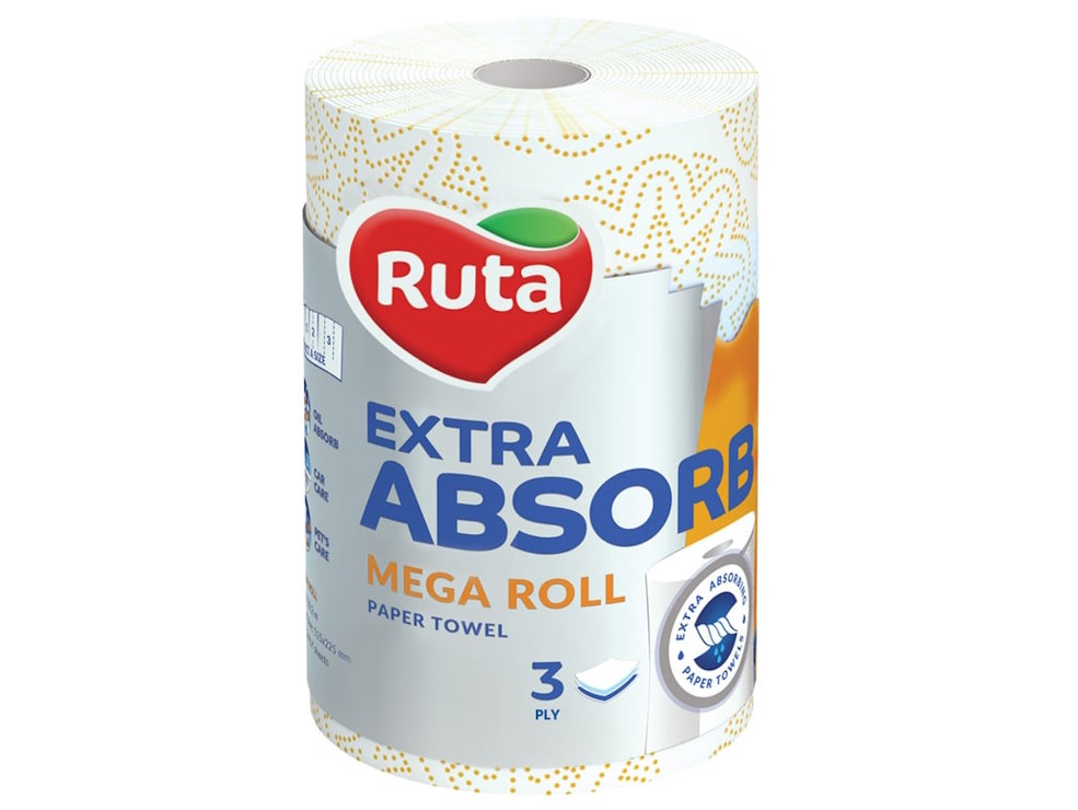 Рушники «Selecta Mega roll» 3-шарові 20 м на 175 арк , ТМ RUTA