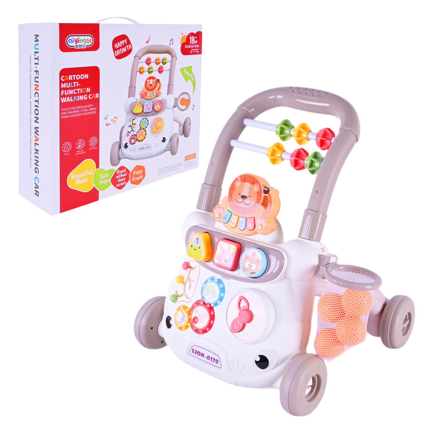 Ходунки-каталочка «Перші кроки» музичні зі світлом та ігровою панеллю, у коробці 37х12х33,5 см