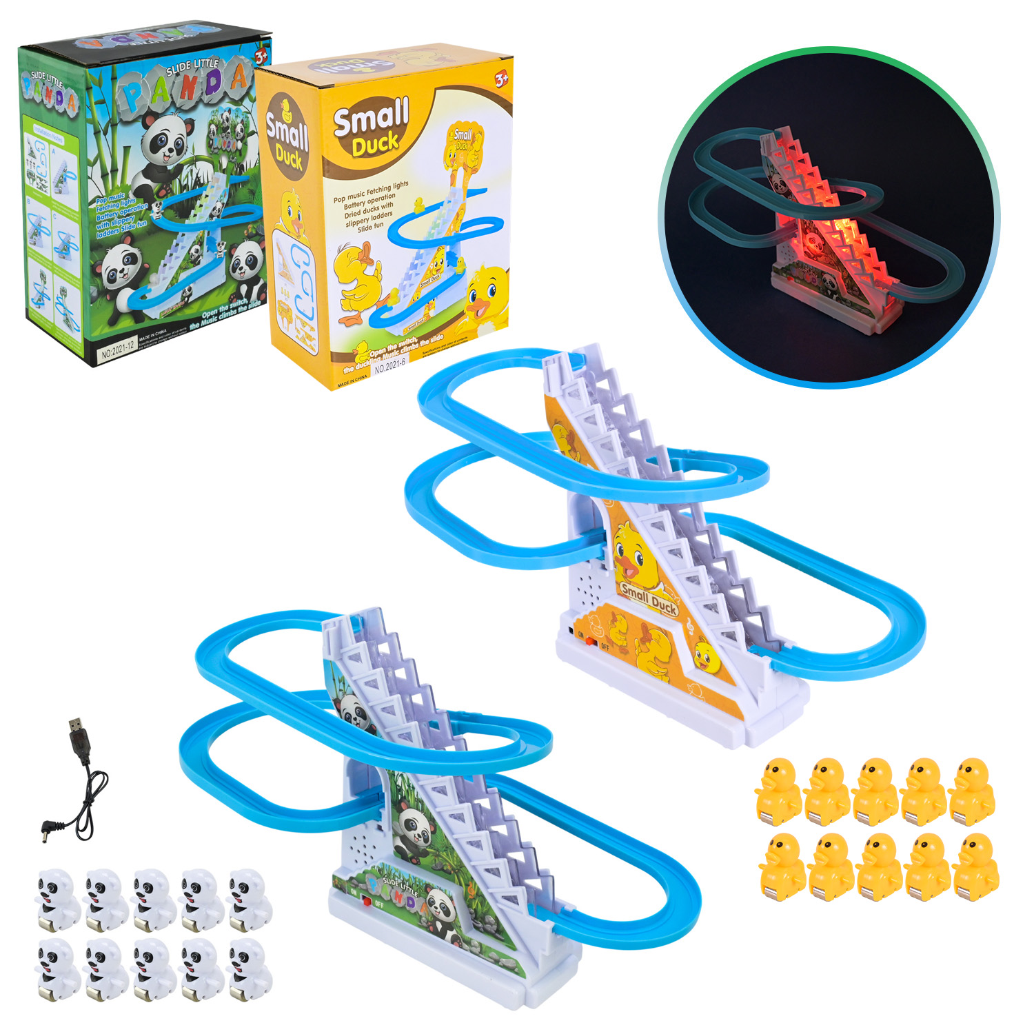 Трек 27х13х16,5 см музичний зі світлом, USB та 9 фігуроками, в асортименті, у коробці 17х6х23,7 см