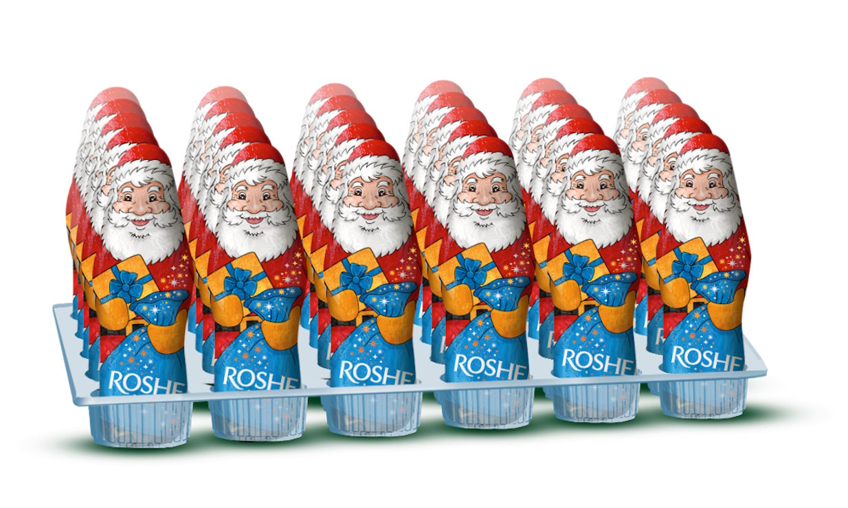 Новорічна фігурка «Святий Миколай» шоколадна 40 г, ТМ Roshen