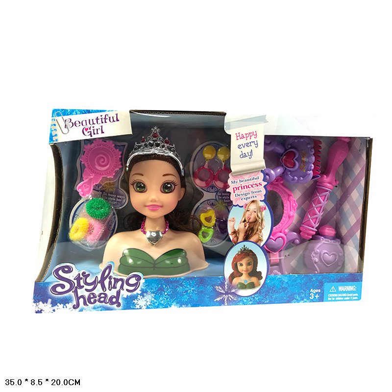 Лялька-манекен для зачісок з аксесуарами для волосся, у коробці 35х8,5х20 см