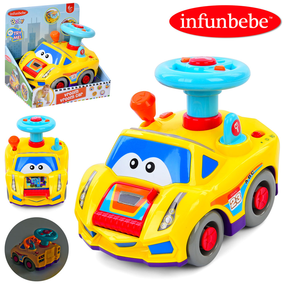 Автотренажер «Машинка» 17 см зі світлом, звуком. кермом та 2 режимами гучності, на батарейках, у коробці 19,5х15,5х19 см.