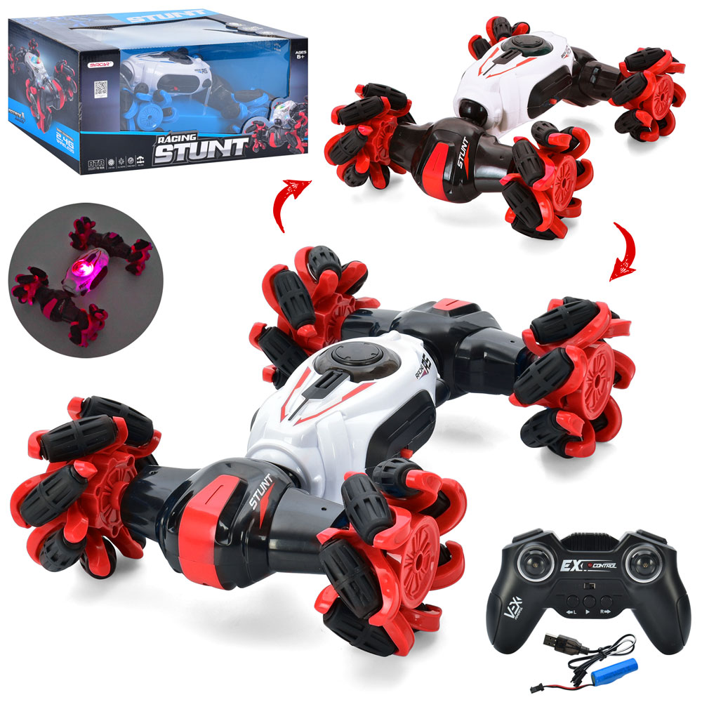 Перевертиш 27 см р/к на акумуляторі 2,4G зі світлом, роликовими колесами та, USB, в асортименті, у коробці 34х20х16,5 см