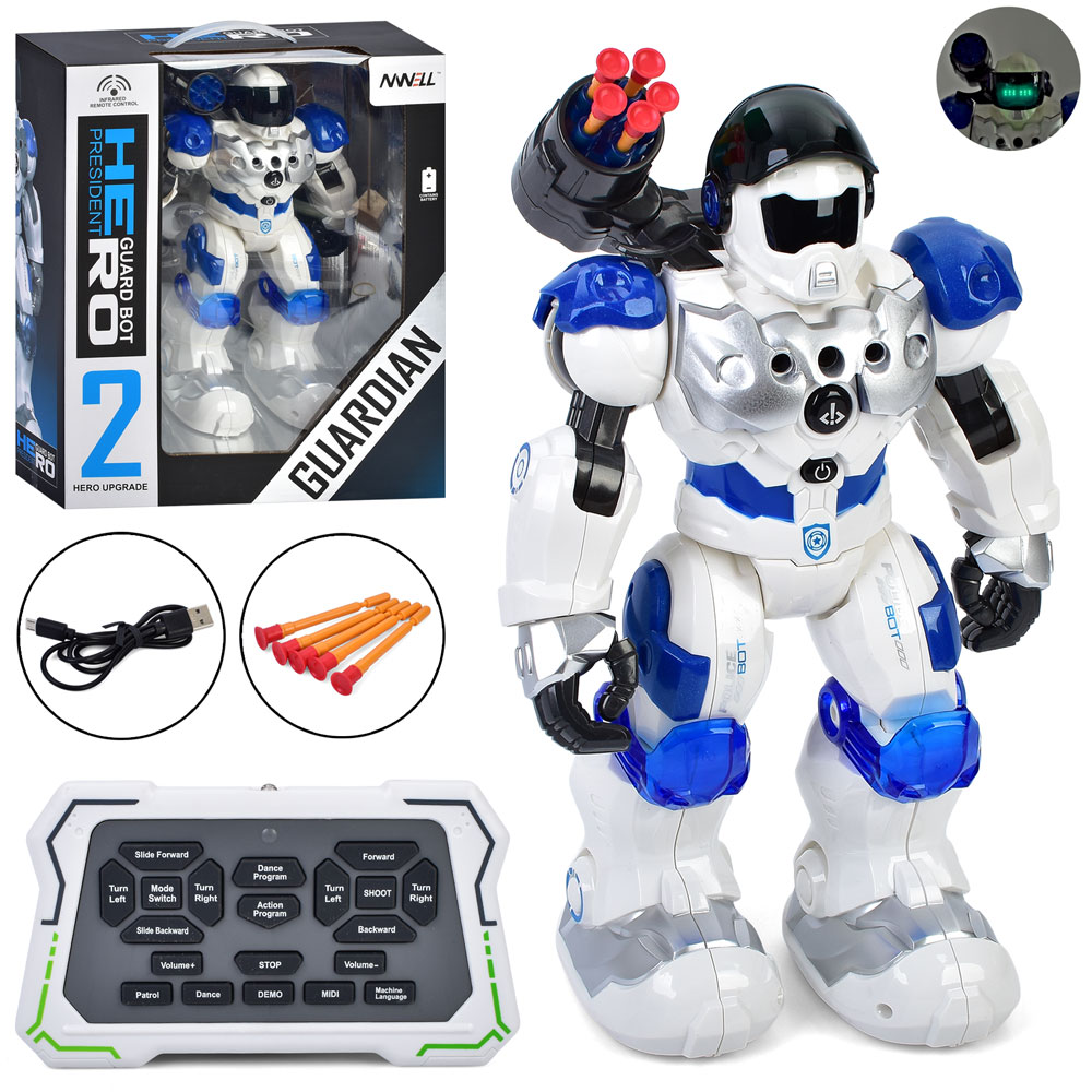 Робот 31 см р/к на акумуляторі з музикою, світлом, програмуванням та USB, їздить та танцює, у коробці 32х37х14,5 см.