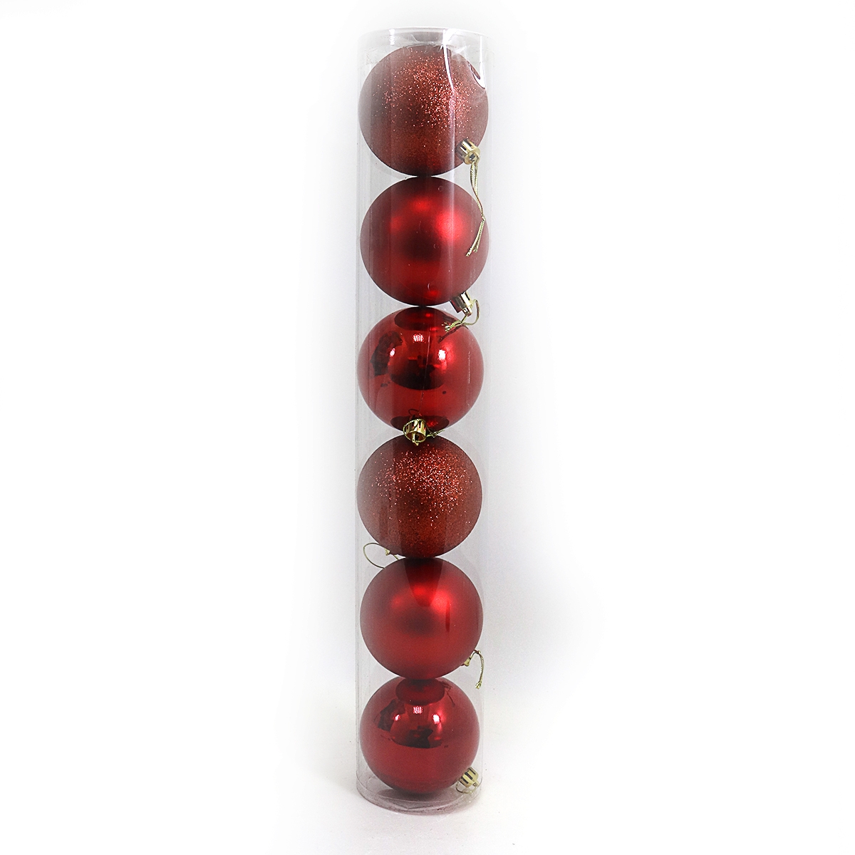 Набір ялинкових прикрас «Червоний» з 6 куль по 6 см