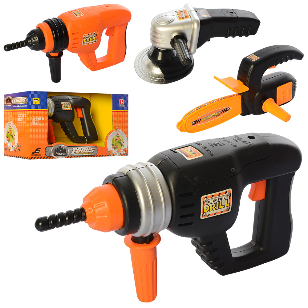 Інструменти для ремонту 22 см, на батарейках, в асортименті, у коробці 28х15х11,5 см