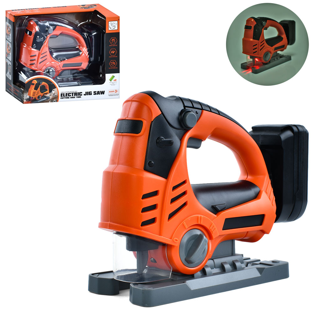 Електролобзик 21 см зі світлом та рухомими деталями, на батарейці, у коробці 23,5x19x12,5 см