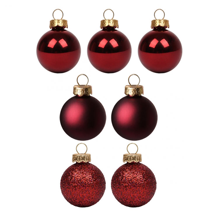 Набір новорічних кульок d 5 см бордо, 7 шт. в упаковці, ТМ Yes Fun