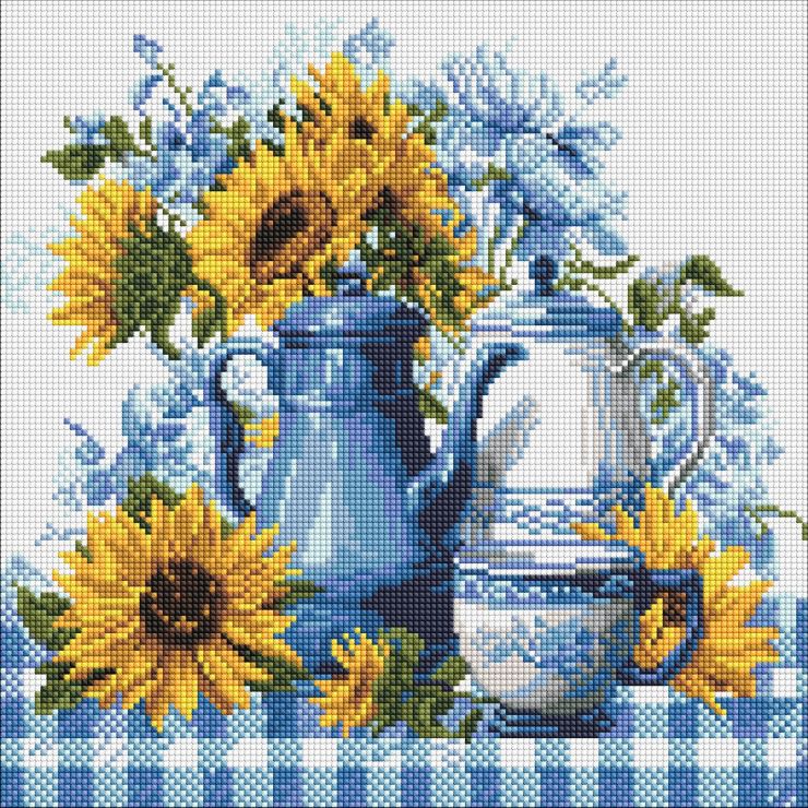 Алмазна мозаїка «Сонячна кава» 40х40 см, ТМ Ідейка