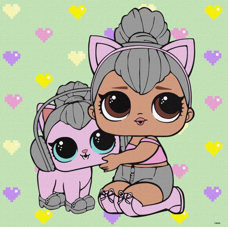 Картина за номерами «L.O.L. Surprise! TroopSurprise Kitty Queen With Kitty Kitty» 40х40 см, ТМ Ідейка